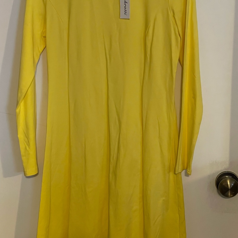 Aphratti Yellow Lons sleeve dress